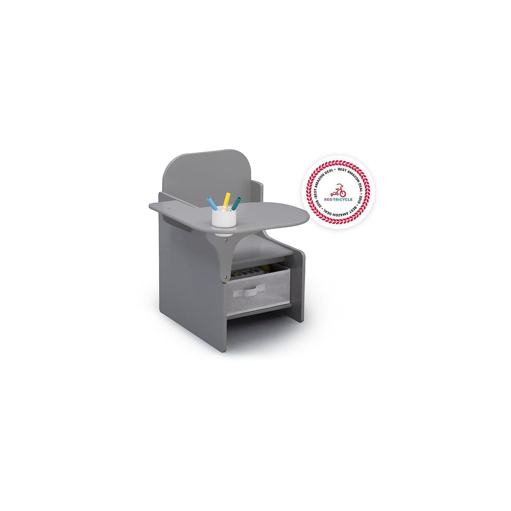 Children MySize Chair Desk with Storage Bin, Grey