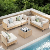 7-Piece Wicker Outdoor Patio Furniture Set | All-Weather Resistant for Patio, Garden & Porch