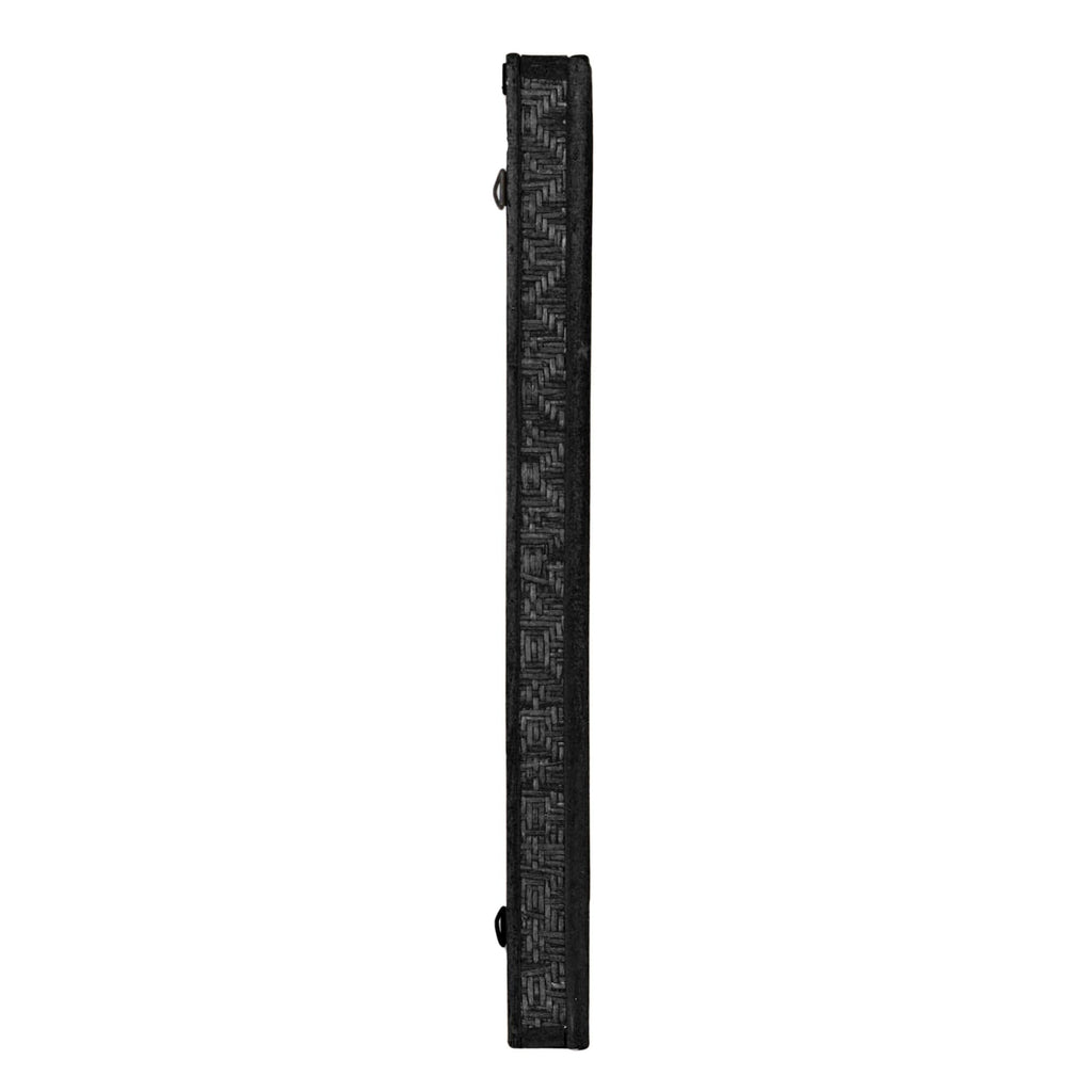 Rattan Rectangle Wall Mirror, Black