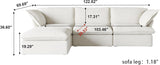 L-Shaped Sectional Couches, Comfy Modular Sectional Couch, Cushion Covers Removable, Two Corners and A Middle, Sofas Furniture for Living Room, White A124-B0D9BJ74D9