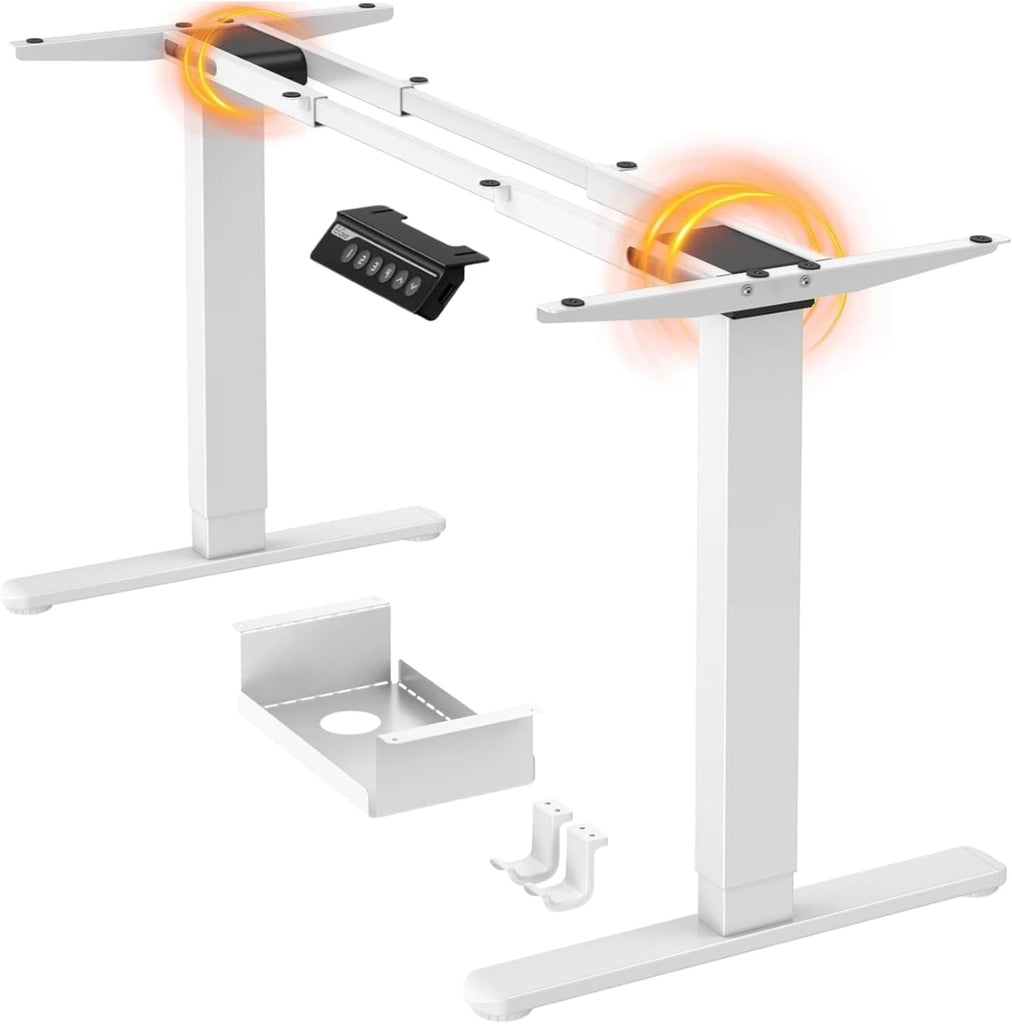 Dual Motor Standing Desk Legs for 44-90 inch Desktops, 264 lbs | 4 Memory Presets, Cable Tray, Dual Hooks, 28-47 inch