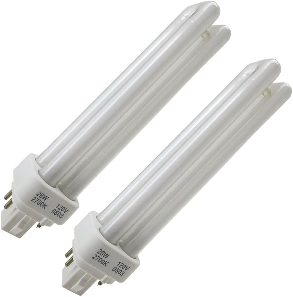 26 Watt, 2700K, Quad Tube Diammable Fluorescent Tube Light Bulb (2 Pack)