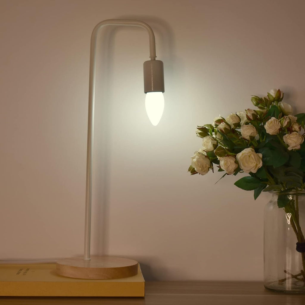 40W Equivalent B11 LED Light Bulb, Soft White 3000K, Milky Glass, 400LM, Dimmable, 4 Watt E26 Standard Base LED