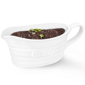 Large 18 Oz eramic Gravy Boat, Farmhouse, 18 oz, White