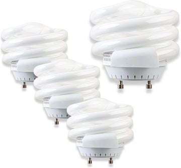 GU24 18W T2 Spiral CFL Puck Light Bulb 4200K Cool White 2-Prong