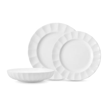 Eater x Parasol Bone China, 12 Piece Dinnerware Set (Service for 4), White