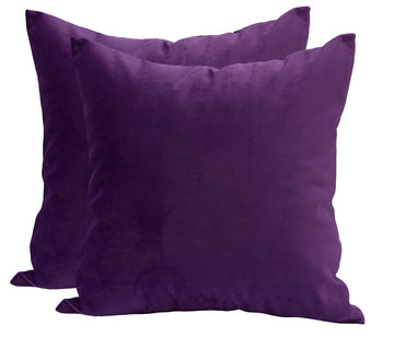 2-Pack Super Soft Velvet Pillow Covers, 16x16 Purple
