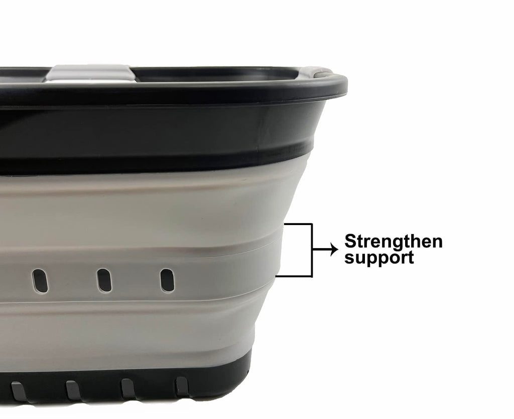 42L (11 gallon) Collapsible Plastic Laundry Basket - Foldable Pop Up Storage Container/Organizer - Portable Basket