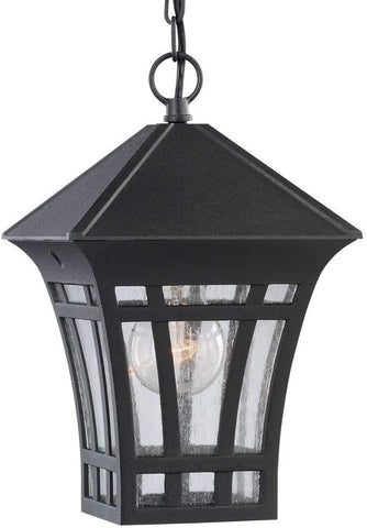 Herrington One - Light Outdoor Pendant Lantern Outside Fixture, Black, 1-Light, cETL Listed