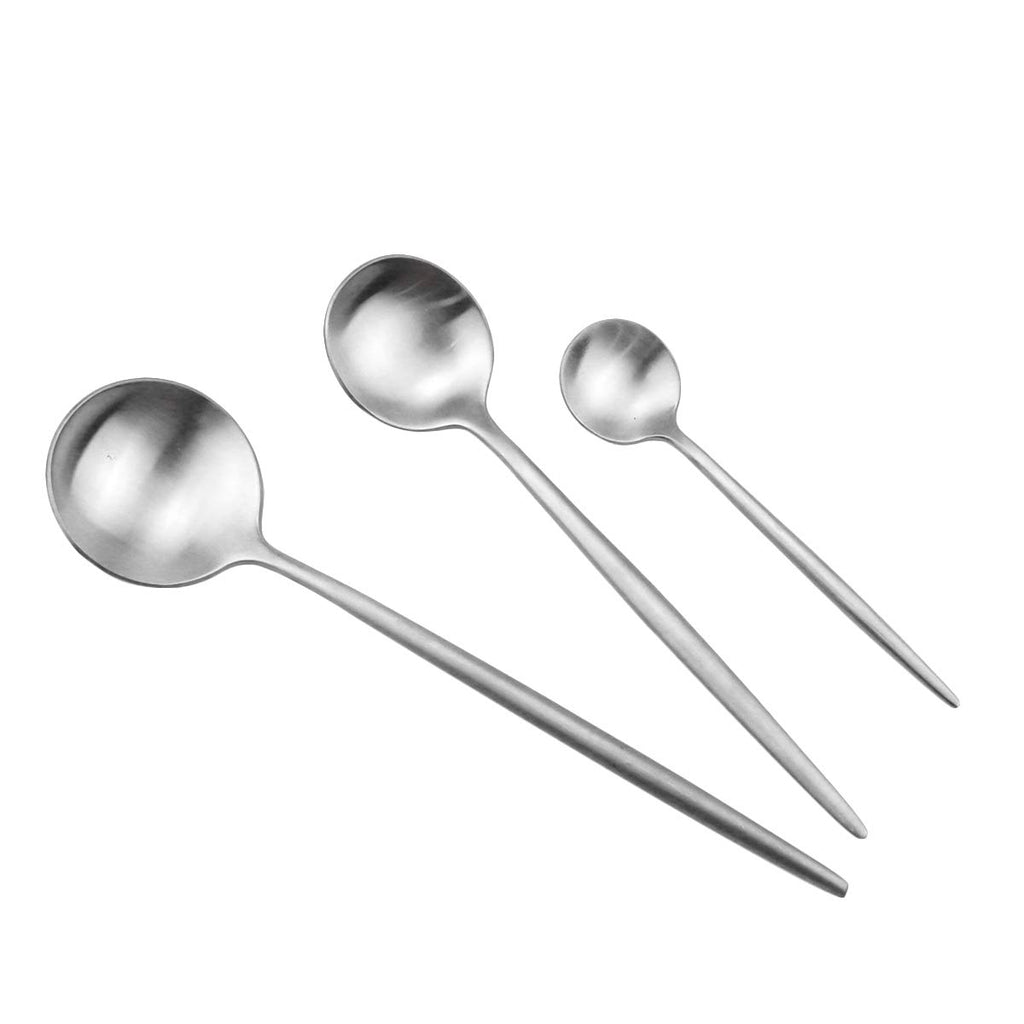 Luxury Flatware, Silverware Sets, 24-pieces Elegant Cute 18/10 Stainless Steel Silverware Set for Eating Home Kitchen