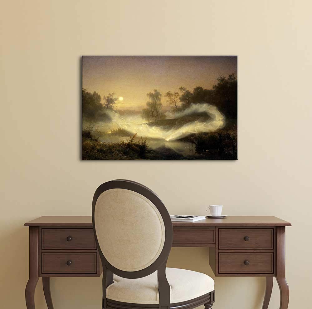 Dancing Fairies by August Malmstrom - Canvas Print Wall Art Famous Painting Reproduction - 24" x 36"