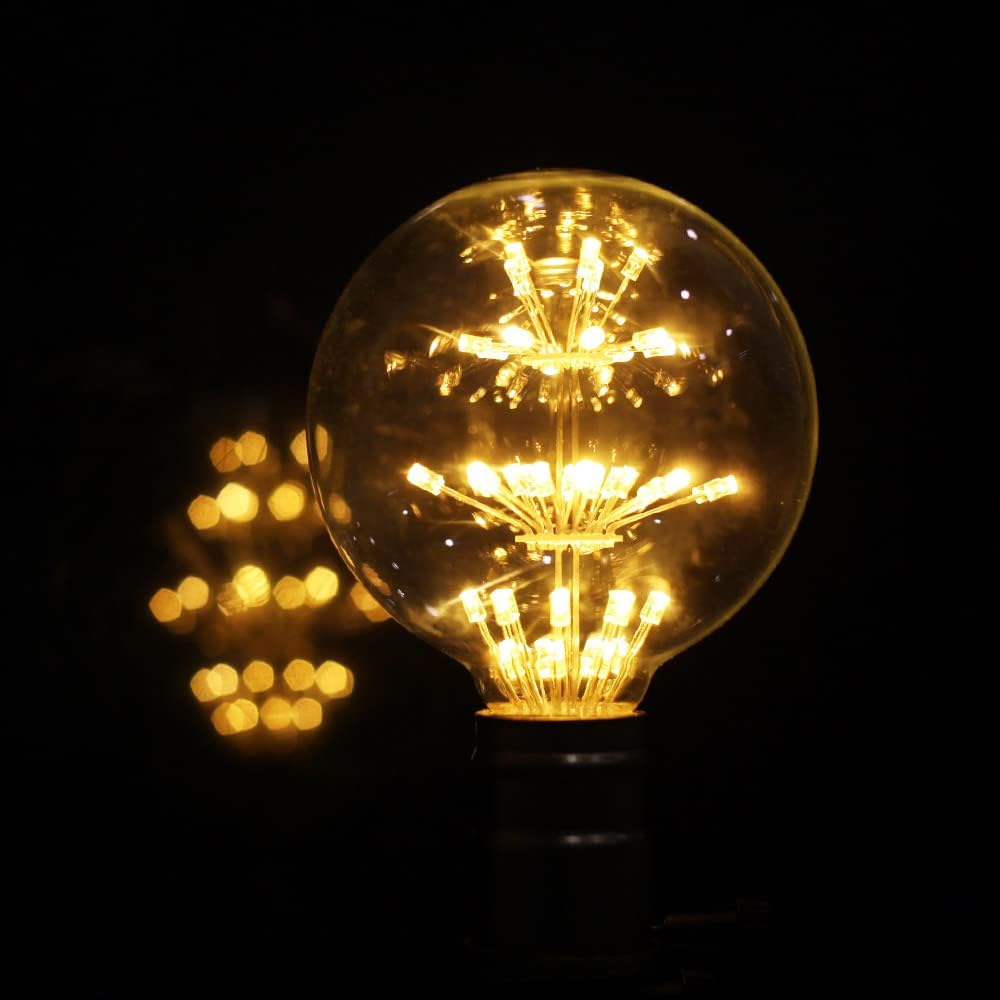 Vintage Led Bulb G95 Firework 3Watts Edison Bulb 2200Kelvin Warmth Glow 110-130V Decorative Light Bulb
