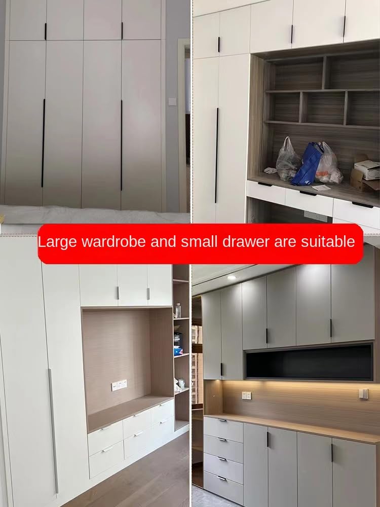 4 Pack Finger Pulls for Cabinets Finger Handles Drawer Edge Tab Pull, Modern Dresser Long Concealed Handles Kitchen