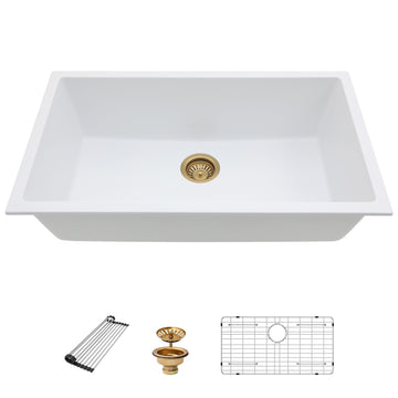 33 Inch White Kitchen Sink Granite Composite