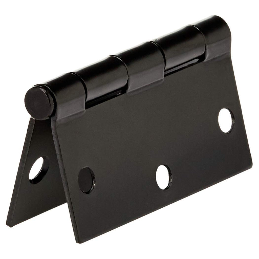 Interior Door Hinges, Square, 3.5 x 3.5 Inch, Matte Black, Pack of 12