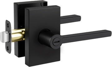 Black Interior Door Handle, Heavy Duty Zinc Alloy Privacy Door Handle Interior, Matte Black Door Levers /Bathroom