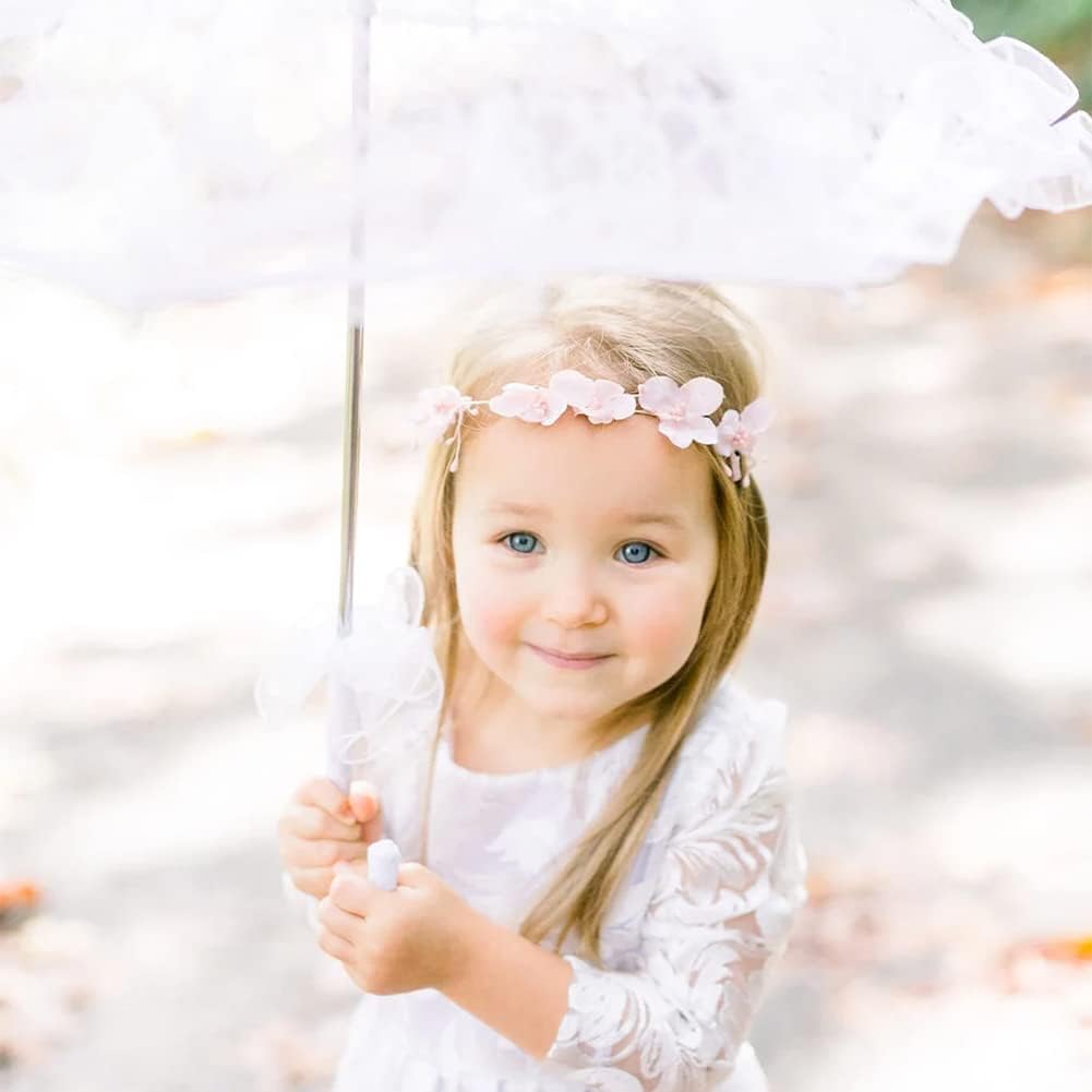 Craft Flowers Lace Embroidery Umbrella for Kids, 16x19in