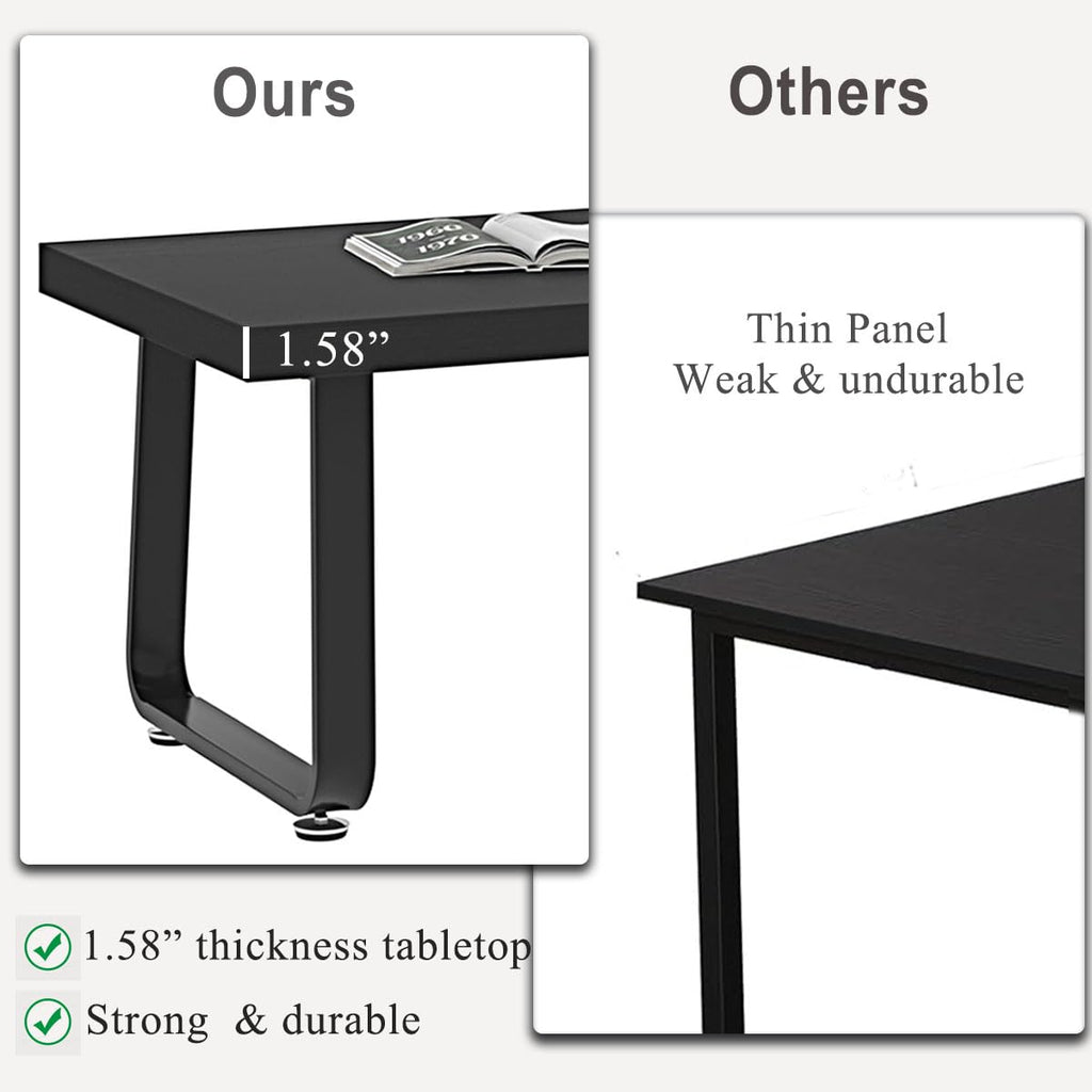 39" Wood Rectangle Coffee Table, Black Oak