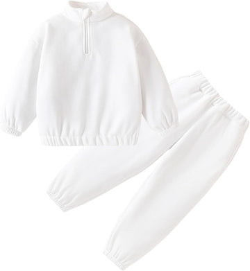 Toddler Sweatsuit Piece Fleece Half Zip Set for Boys Girls