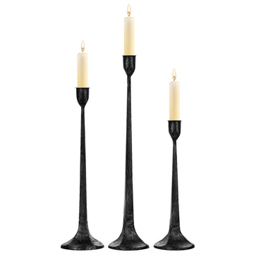 Iron Taper Candle Holder Set of 3 - Decorative Tall Candle Stand