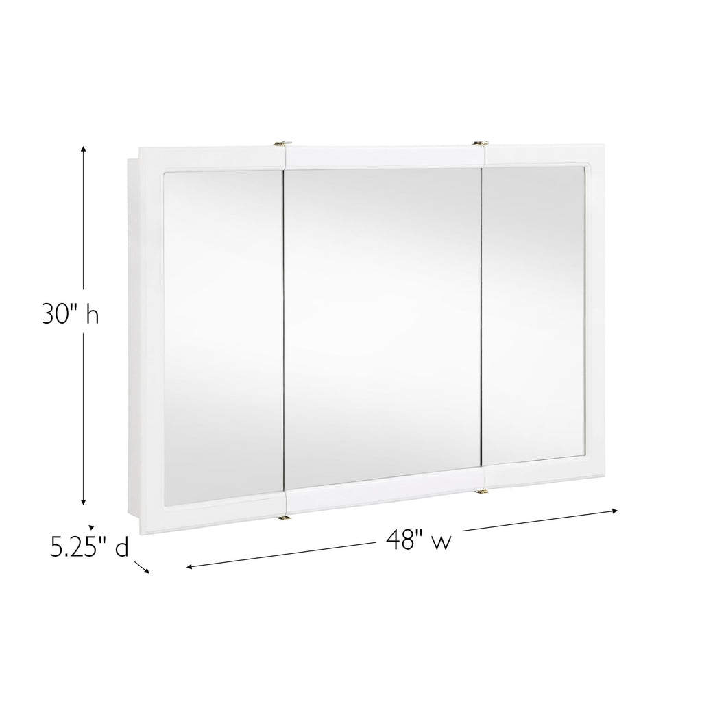 Concord Tri-View Medicine Cabinet, 48", White