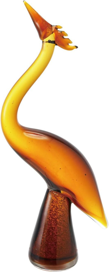 Hand-Blown Glass Crane