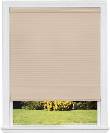 No Tools Custom Cordless Cellular Light Filtering Shades, Cornsilk, 40 7/8 in x 72 in
