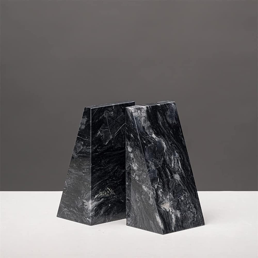 Bookends Decorative Book Support Marble Bookends For Shelves, Non-Skid Book Ends, Heavy Duty Marble Book Holders