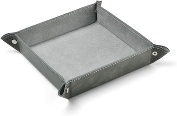 Premium Leather Valet Tray for Men Jewelry Organizer, Desktop Storage,Key Wallets Cell Phones Catchall Tray