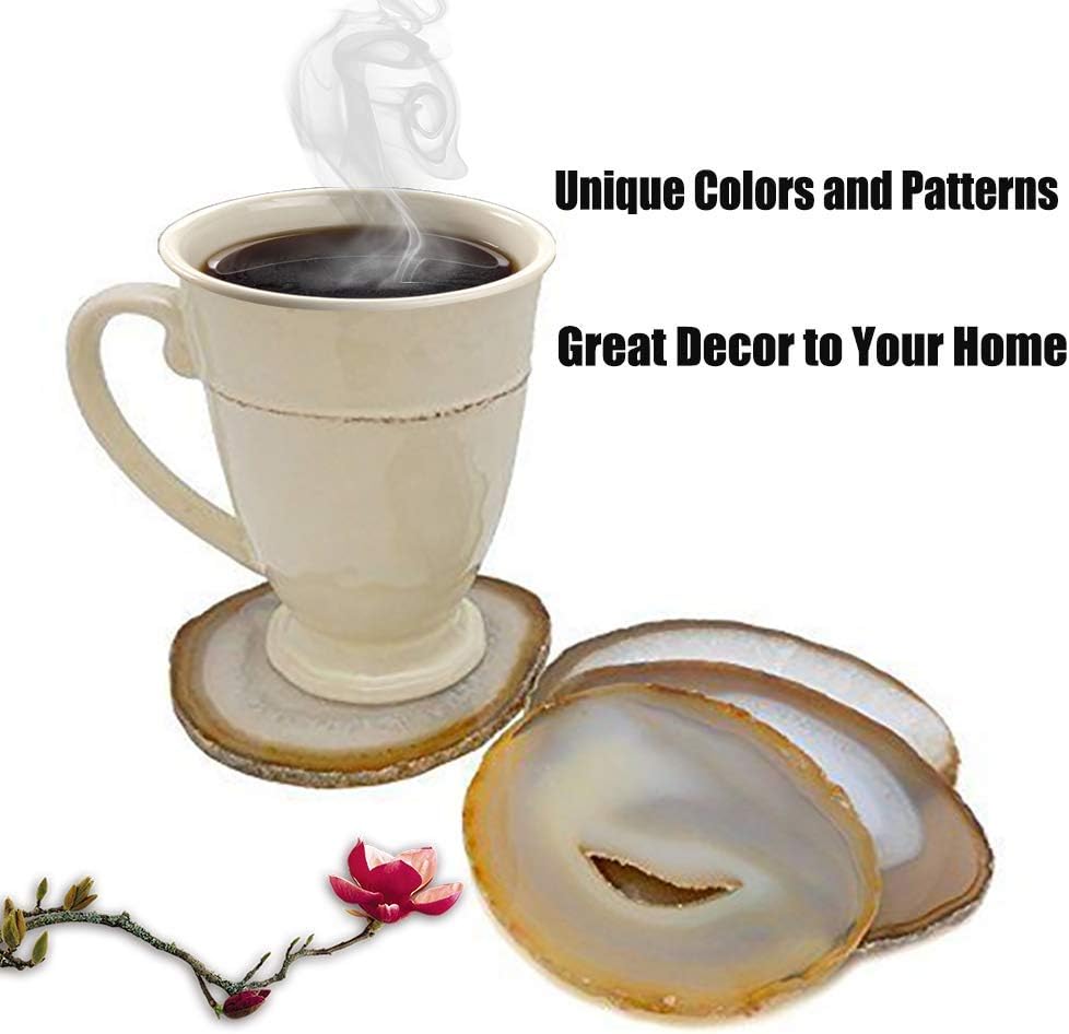 Agate Bookends Nature Crystal Coasters for Drinks Perfect Housewarming Gifts Unique