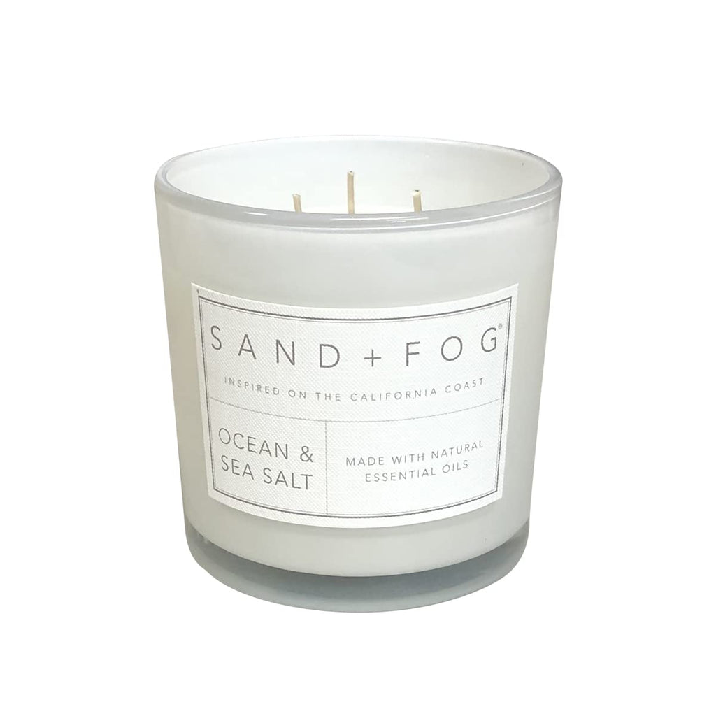 Scented Candles - Ocean & Sea Salt - Additional Scents and Sizes - 3 Wicks 100% Cotton Lead-Free - Luxury Air
