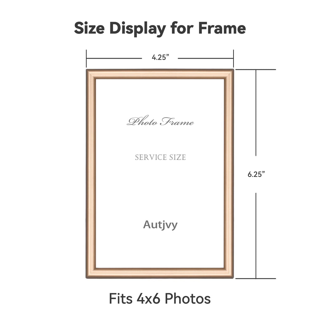 4x6 Picture Frame 2-Pack Brass Thin Metal HD Glass Wall/Table