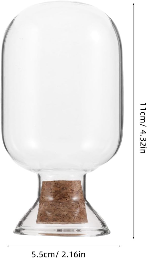 Decorative Match Striker Bottle with Cork, Wood and Glass Mantel Decor