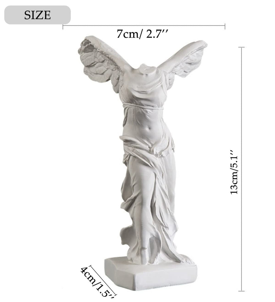 Winged Victory of Samothrace Statue, Head Bust Statue Decor, Coffee Table Decor White, Greek Mythology Decor /Living