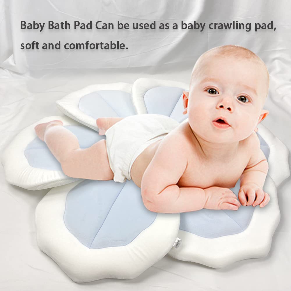 Bath Pad for Infant Bathtub Sink Flower Mat Tub Little Lotus - Petal Soft Supports Lounger Newborn Bathing Insert