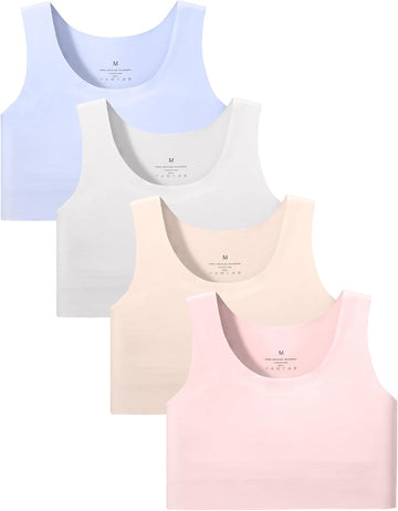 Girls Training Bras Seamless First Bra, Chest Double Lined