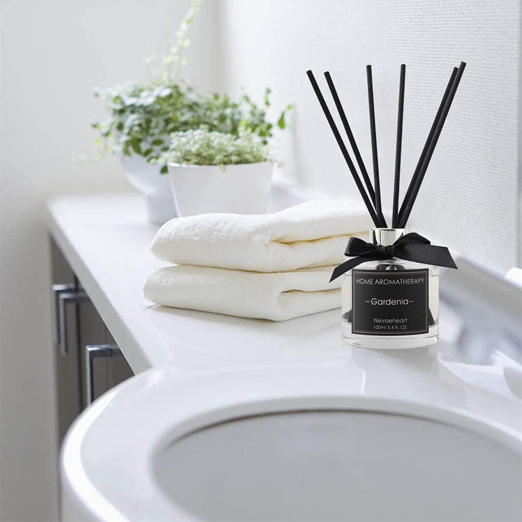 Reed Diffuser Set, Gardenia Reed Diffuser Gifts for Women, 3.4oz(100ml) Reed Diffuser with Sticks, Home Fragrance Reed