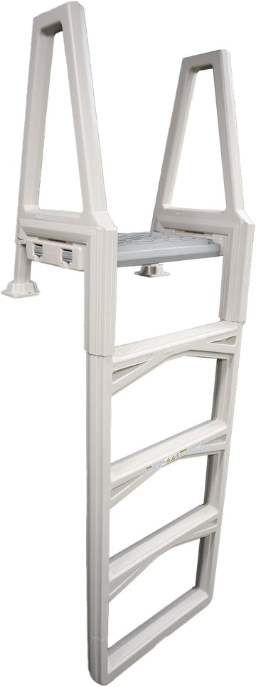 Plastics 635-52X Sturdy Above Ground in-Pool Swimming Pool Ladder for Decks Adjustable from 46"-56"