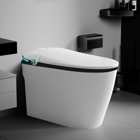 WinZo Luxury Smart Toilet, 1.28 Intelligent Bidet Toilet with Auto Flush, Heated Seat with Warm Water and Dryer