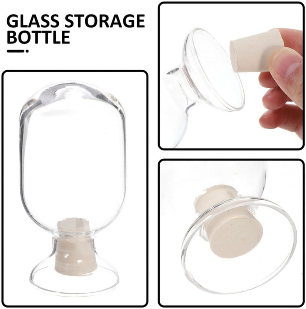 Glass Match Holder 3 Piece Set with Lid, Decorative Jar