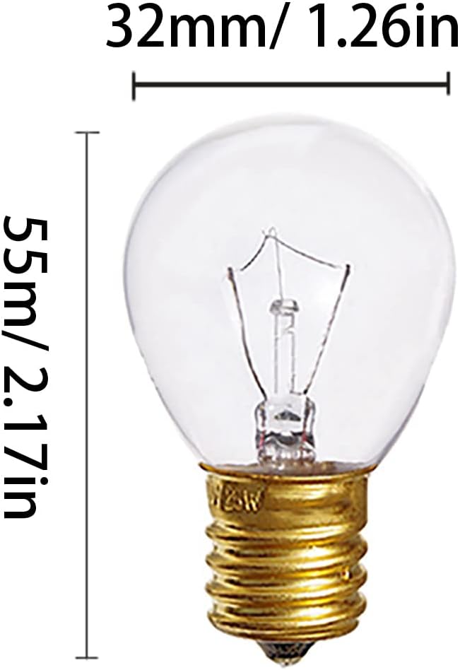 E17 25W Lava Lamp S11 Globe Light Bulb G40 Incandescent Bulb S11 Refrigerator Freezer Bulb for Lava Lamps Glitter