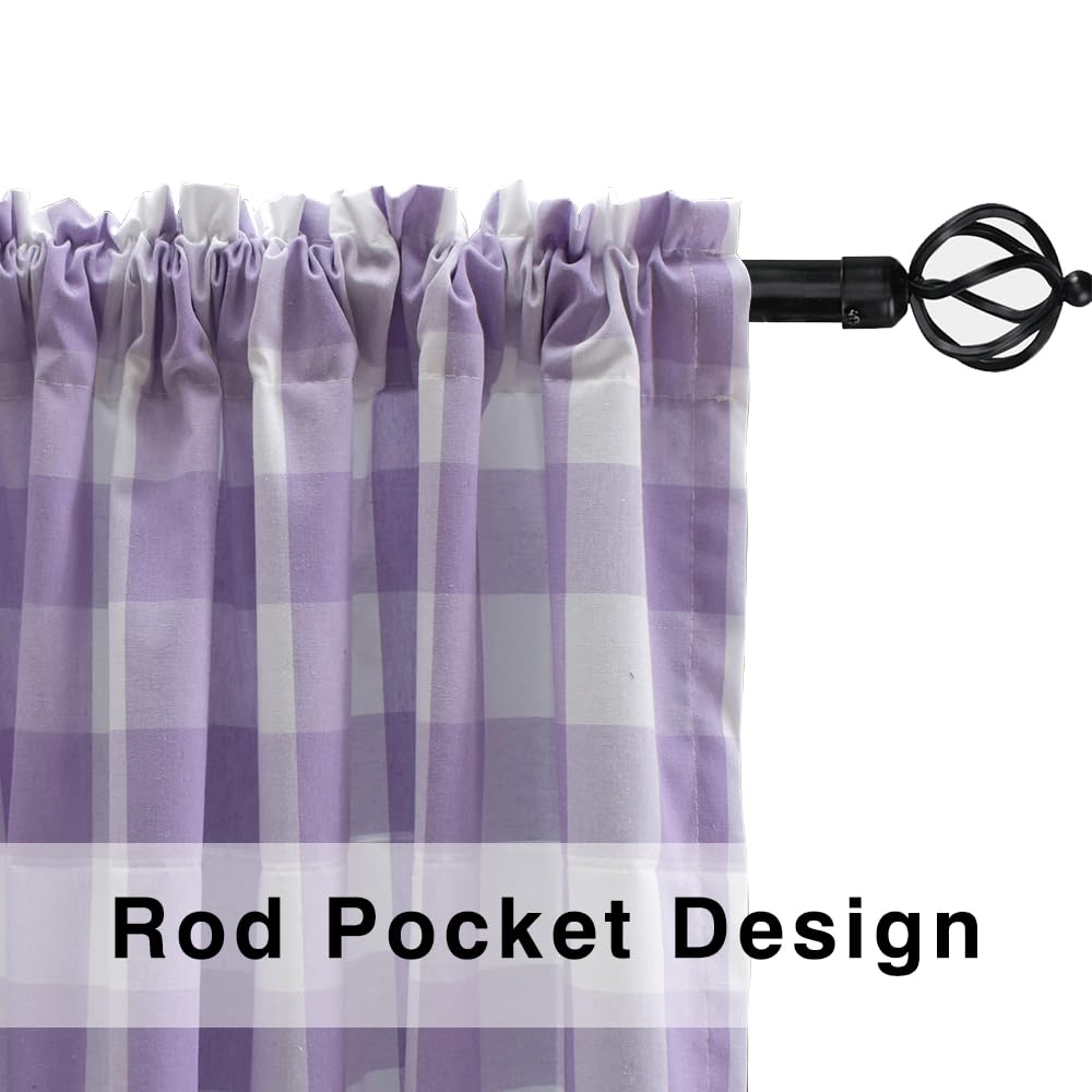 Curtains for Windows Buffalo Check Drapes Plaid Gingham Pattern Rod Pocket Cotton Curtain Panels 92 inch Length