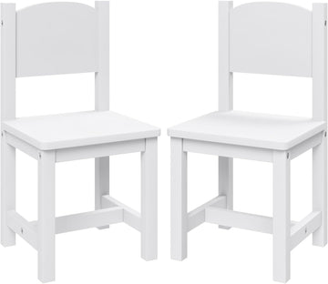 Toddler Wooden Chair, Kids Chair for Play or Activity, Set of 2, White