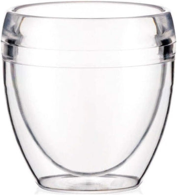 8oz Pavina Outdoor Double-Wall Plastic Tumbler, BPA-Free, Set of 6, Clear