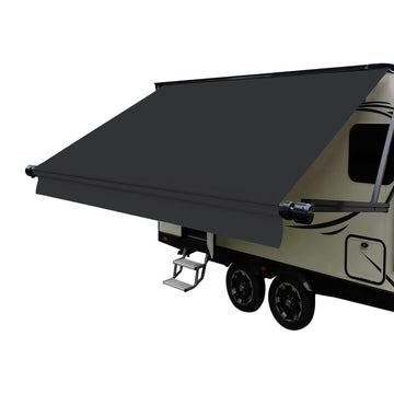 RV Awning Fabric Replacement(15'2" Fabric) Upgrade 19.5oz Heavy Duty Vinyl RV Replacement Awning, Universal RV Canopy