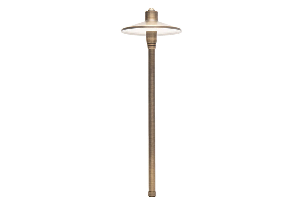 G2 12V Brass Path Light (24" Tall) & 3W 2700K G4 LED Bulb