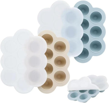 2 Pack Baby Food Freezer Tray with Lids, Silicone Baby Food Storage Container made Baby Food, Fruit, Purees