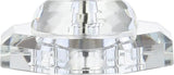 24.5" Clear Crystal LED Table Lamp, Hollywood Regency Modern Glam Candlestick Lamp with White Linen Drum Shade Bedroom