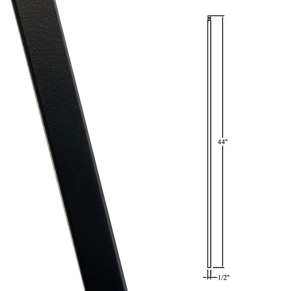 Stair Parts 1/2" Plain Bar Iron Balusters - Contractor Pack of 15, 1/2" x 44" Hollow Metal Stair Spindles, Modern