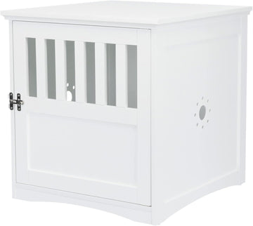 19" x 20" Wooden Indoor Dog Crate, Small Side Table Home for Any Room, Ideal for Small Dogs, White